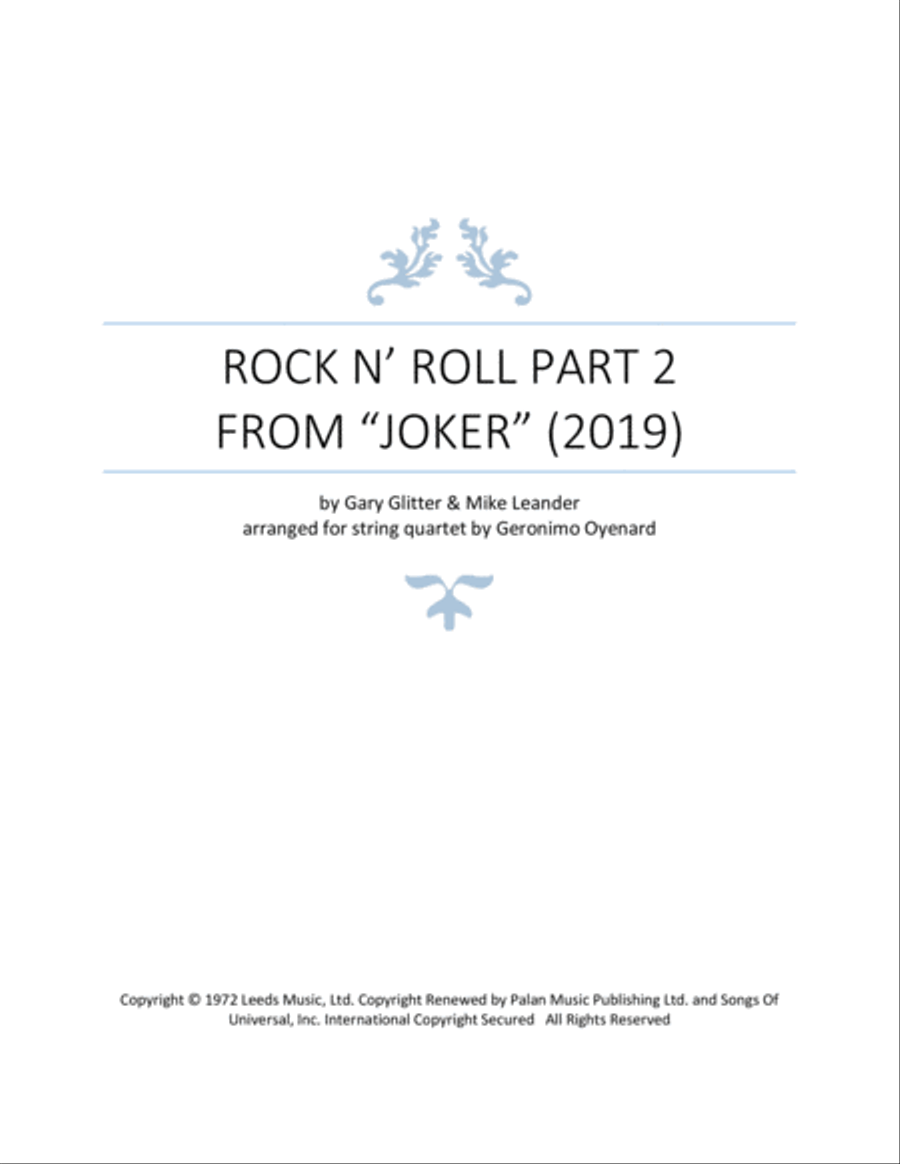 Rock & Roll - Part II (the Hey Song) String Quartet scores gallery preview page 1