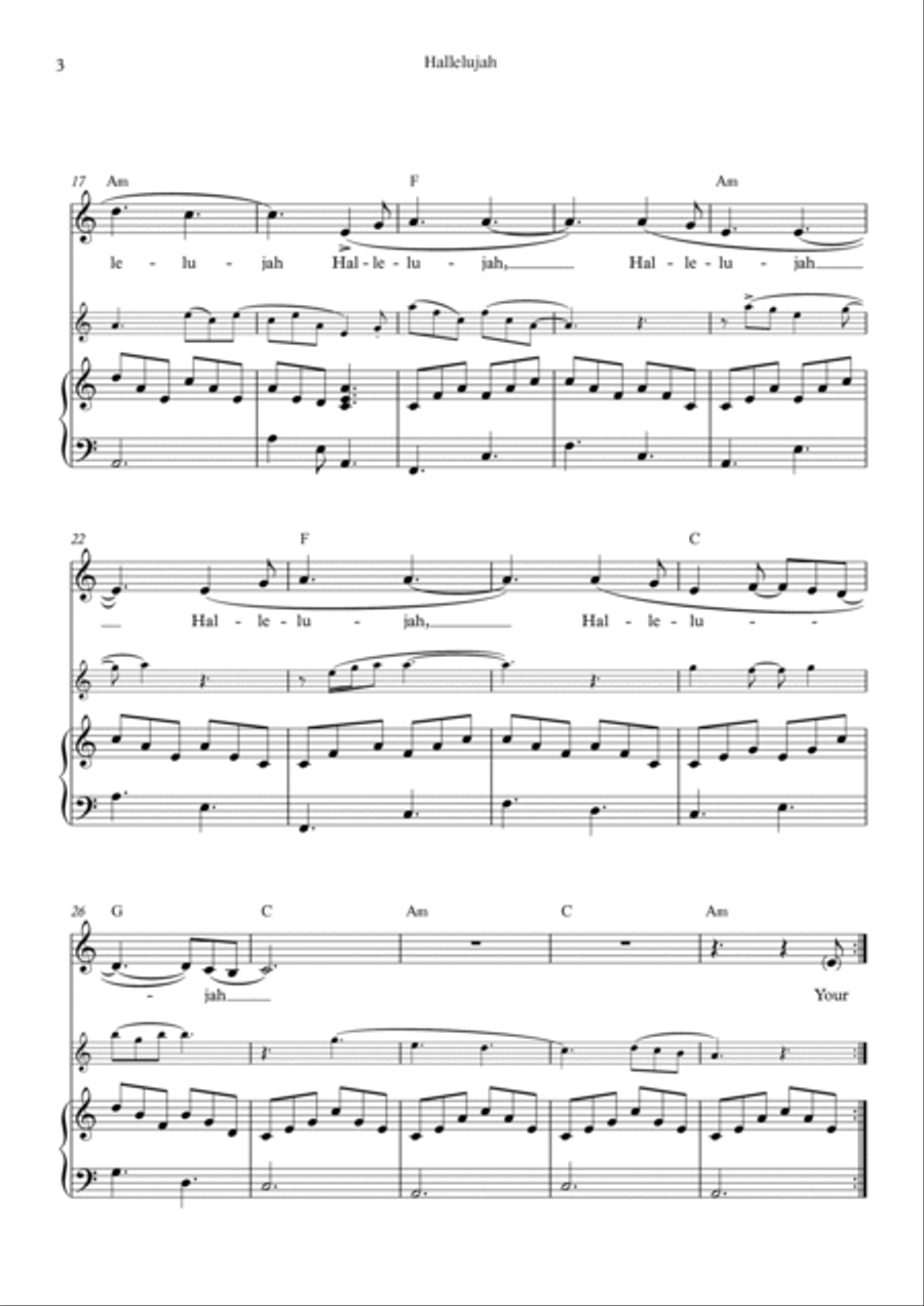 Hallelujah Small Ensemble scores gallery preview page 3
