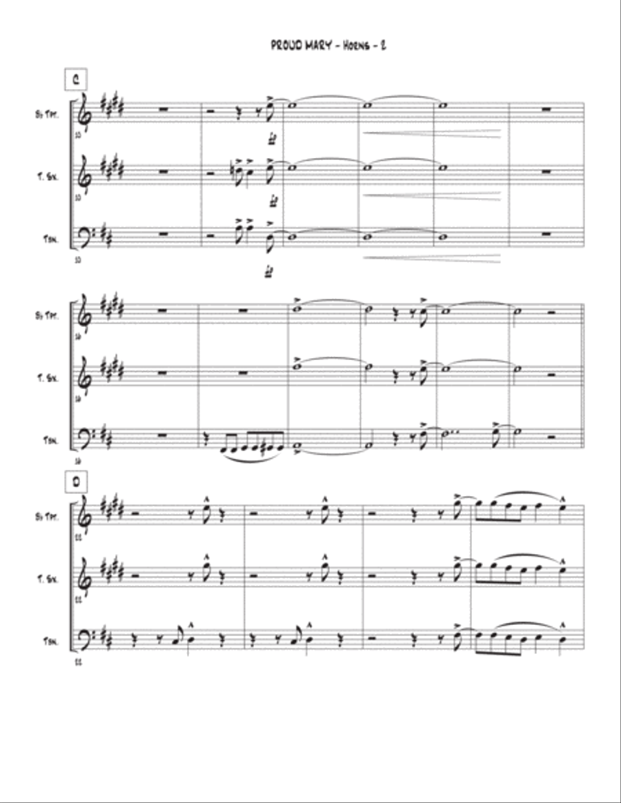 Proud Mary Tenor Saxophone scores gallery preview page 2