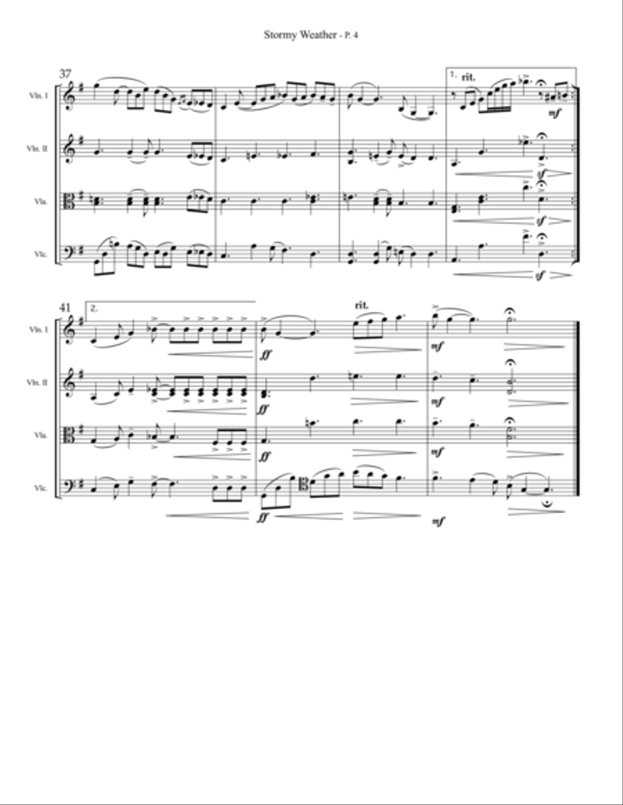 Stormy Weather Stormy Weather String Quartet scores gallery preview page 4