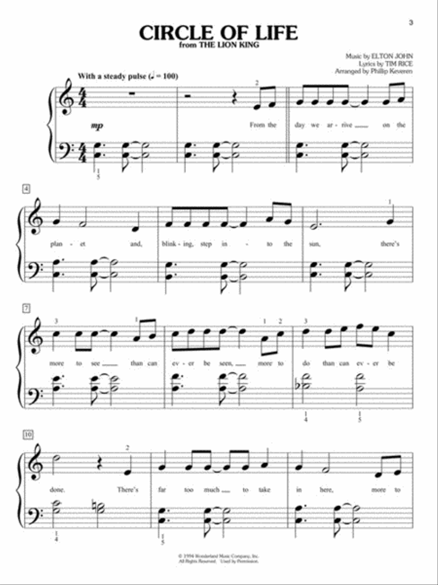Disney Favorites Easy Piano scores gallery preview page 3