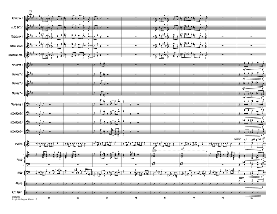 Boogie On Reggae Woman - Conductor Score (Full Score) Jazz Ensemble scores gallery preview page 3