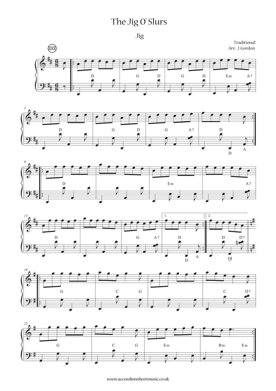 The Jig O' Slurs Accordion scores gallery preview page 1