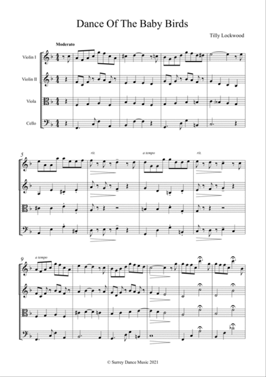 Dance Of The Baby Birds String Quartet scores gallery preview page 2