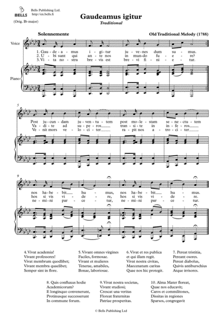 Gaudeamus igitur (Solo Song) (A-flat Major)