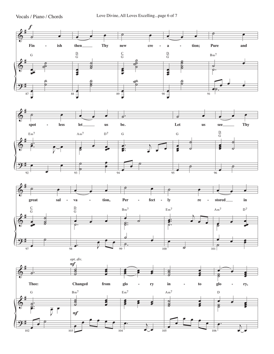 Love Divine, All Loves Excelling--Vocals / Piano / Chords package Piano, Vocal scores gallery preview page 6