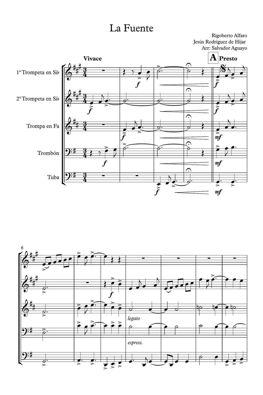 La Fuente La Fuente Brass Quintet scores gallery preview page 1