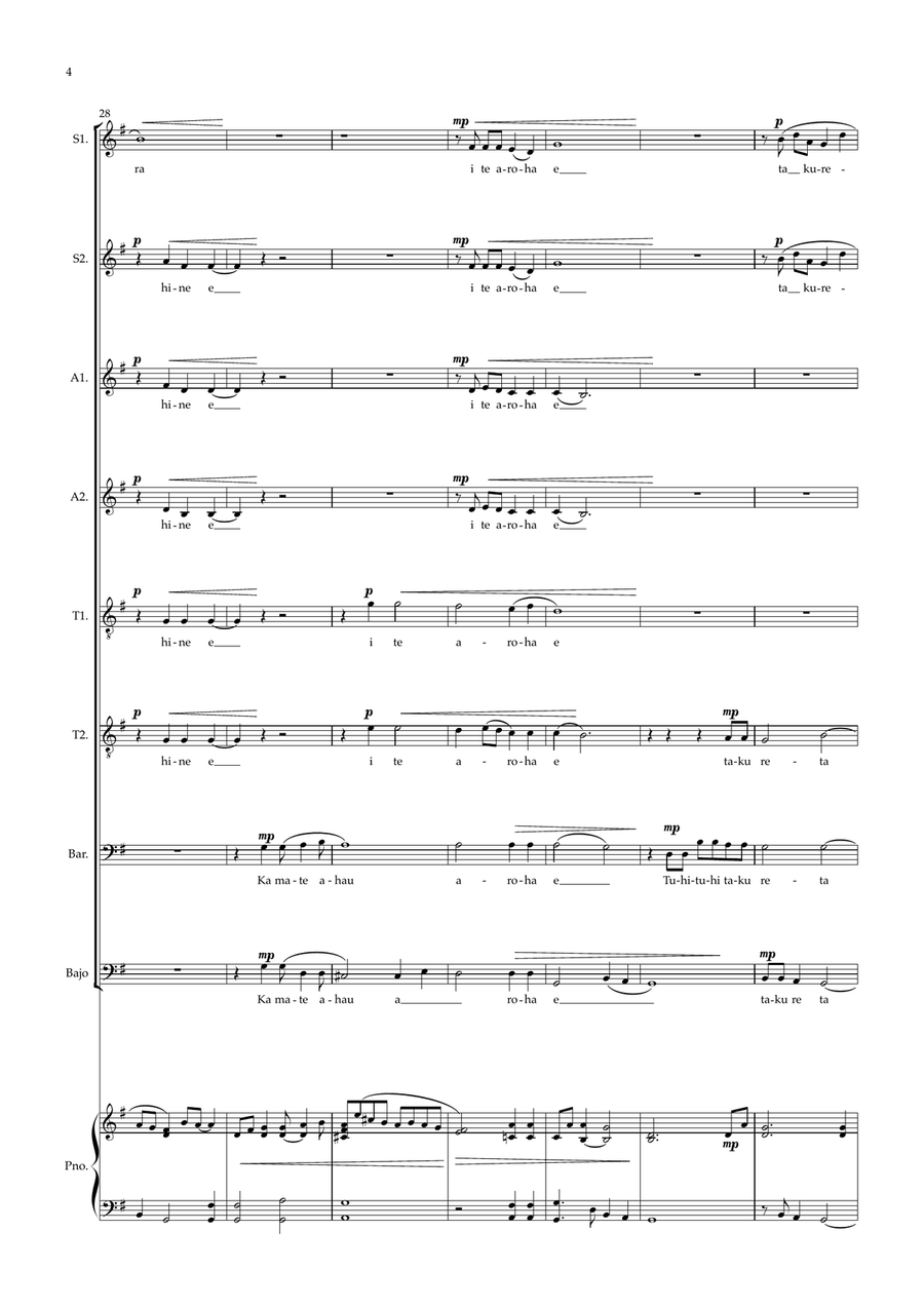 Pokare Kare ana Choir scores gallery preview page 4