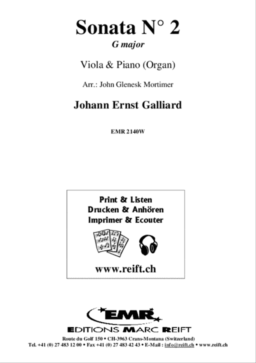 Sonata No. 2 in G Major Viola scores gallery preview page 2