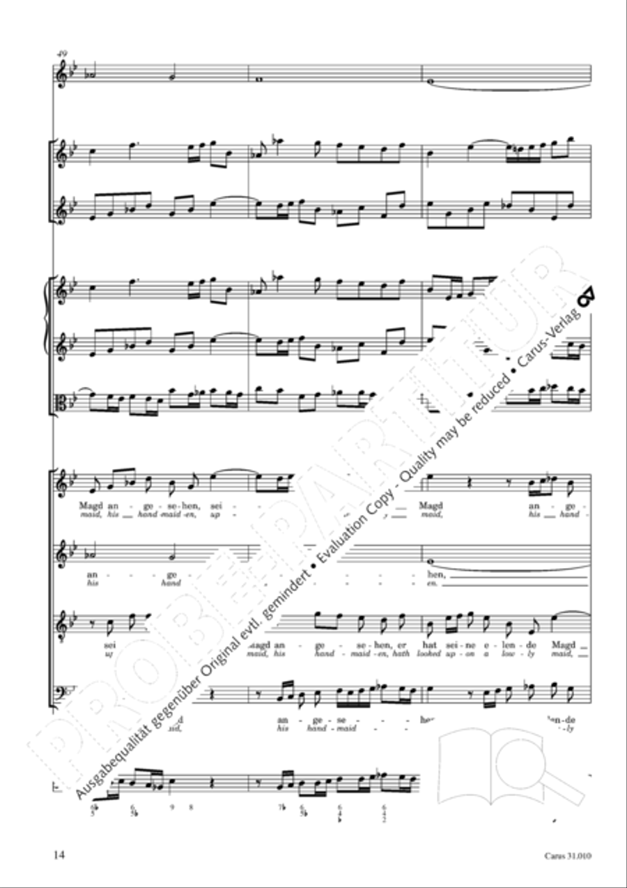 Magnify the Lord, my soul (Meine Seel erhebt den Herren) 4-Part scores gallery preview page 10