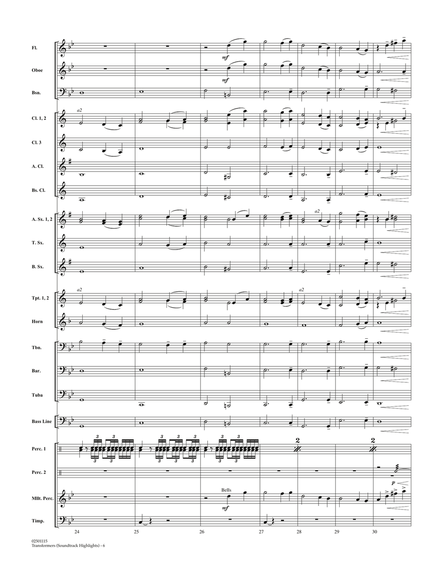 Transformers Soundtrack Highlights - Full Score Concert Band scores gallery preview page 6
