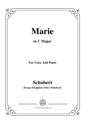 Book cover for Schubert-Marie,in C Major,for Voice&Piano