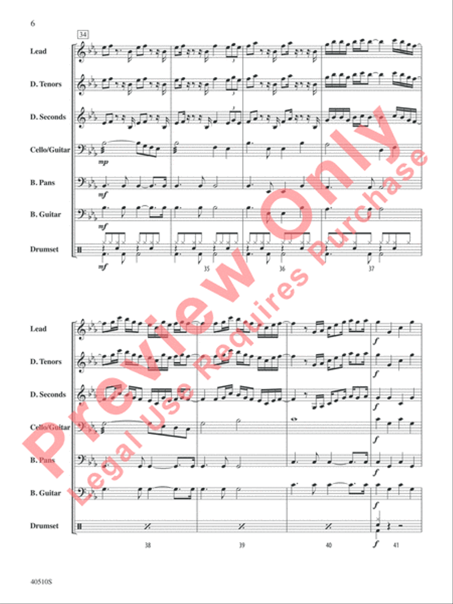 Europa (Earth's Cry Heaven's Smile) Steel Drum Band scores gallery preview page 7