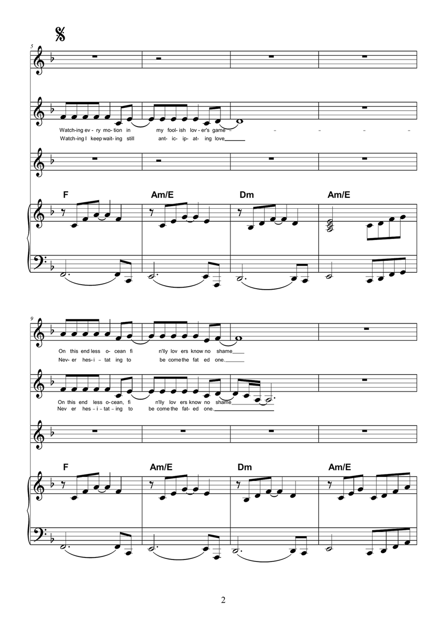 Take My Breath Away (Love Theme) SSA scores gallery preview page 4