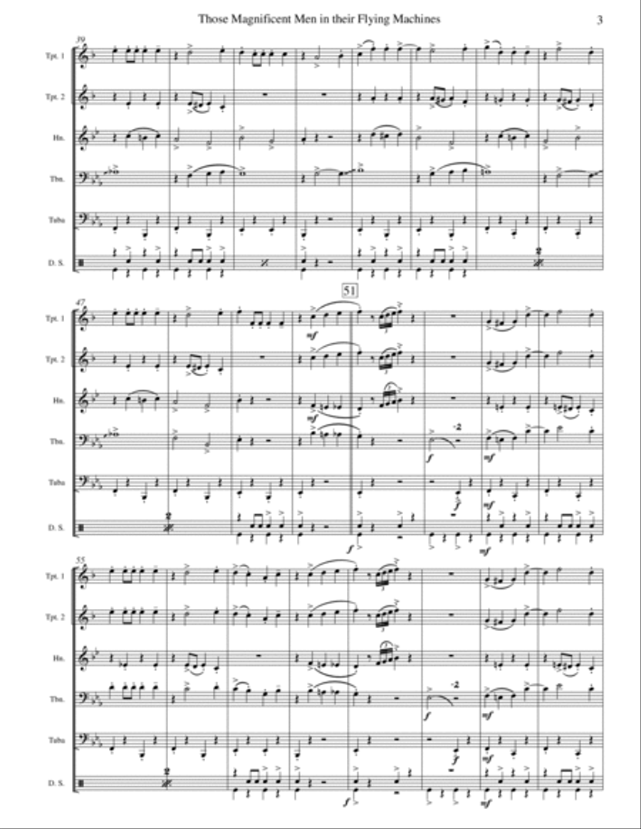 Those Magnificent Men In Their Flying Machines Brass Quintet scores gallery preview page 3