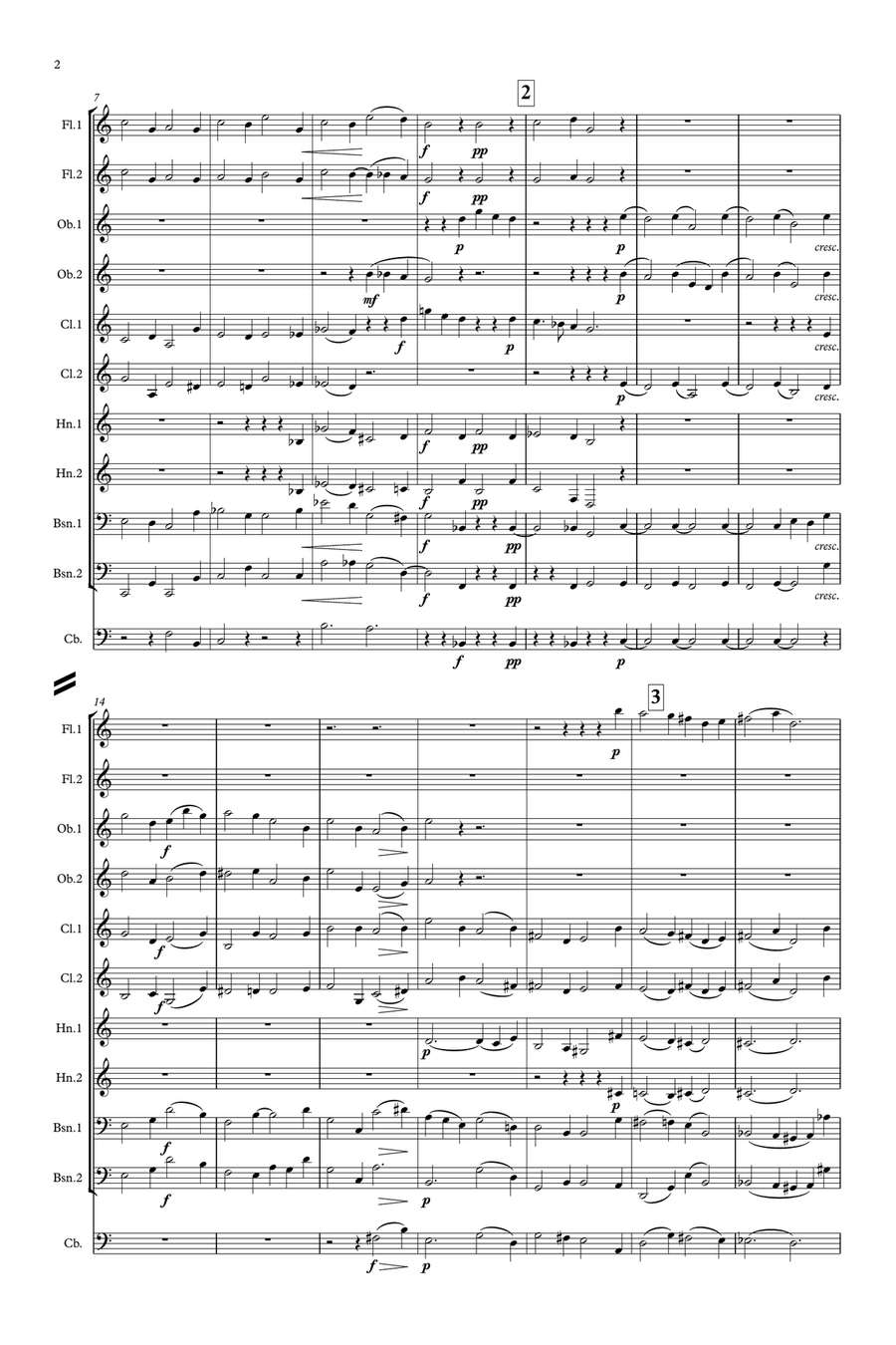 Delius: On hearing the first cuckoo in Spring - symphonic wind Woodwind Quintet scores gallery preview page 2