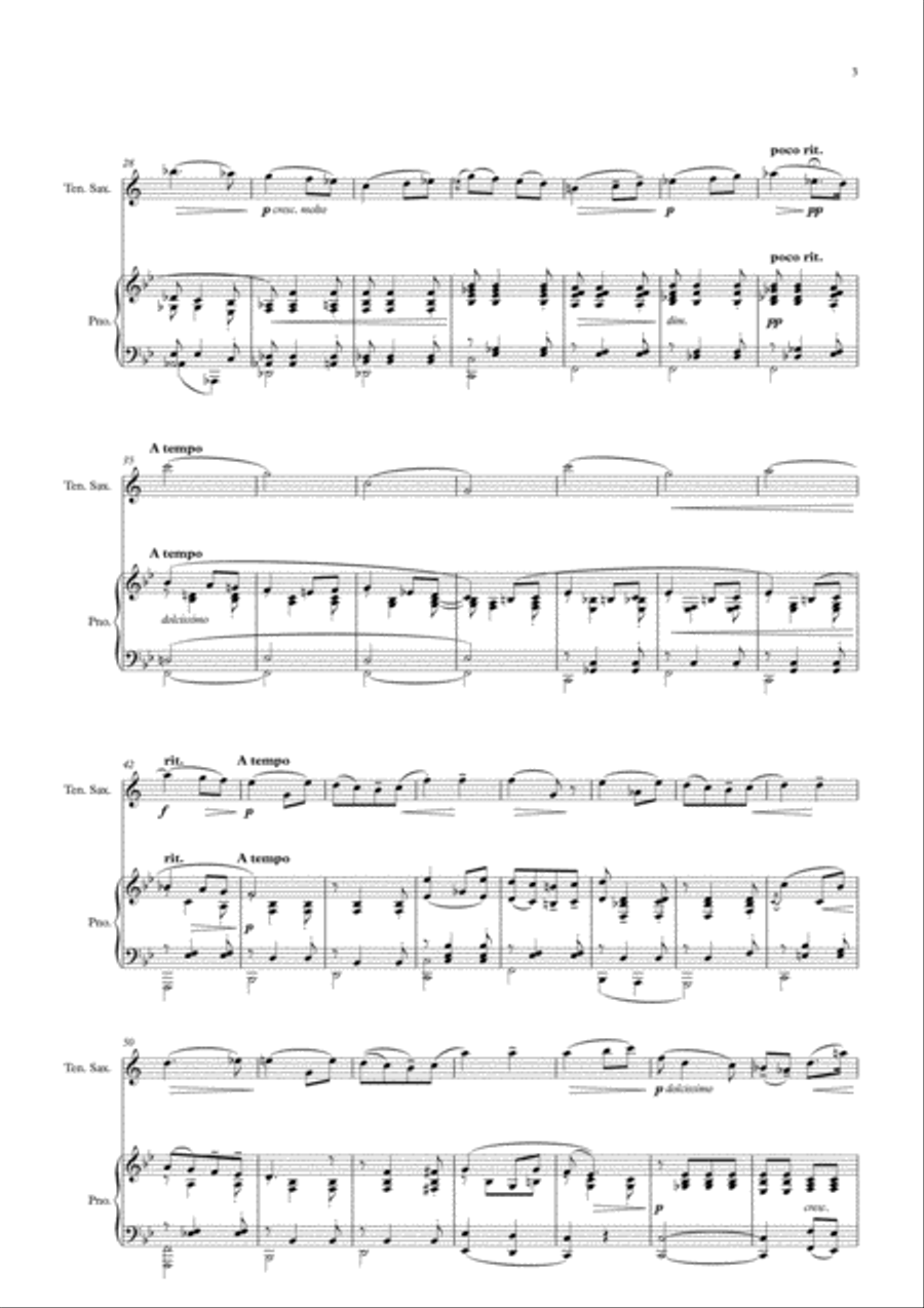 Salut D' Amour (for Tenor Saxophone and Piano) Tenor Saxophone scores gallery preview page 4