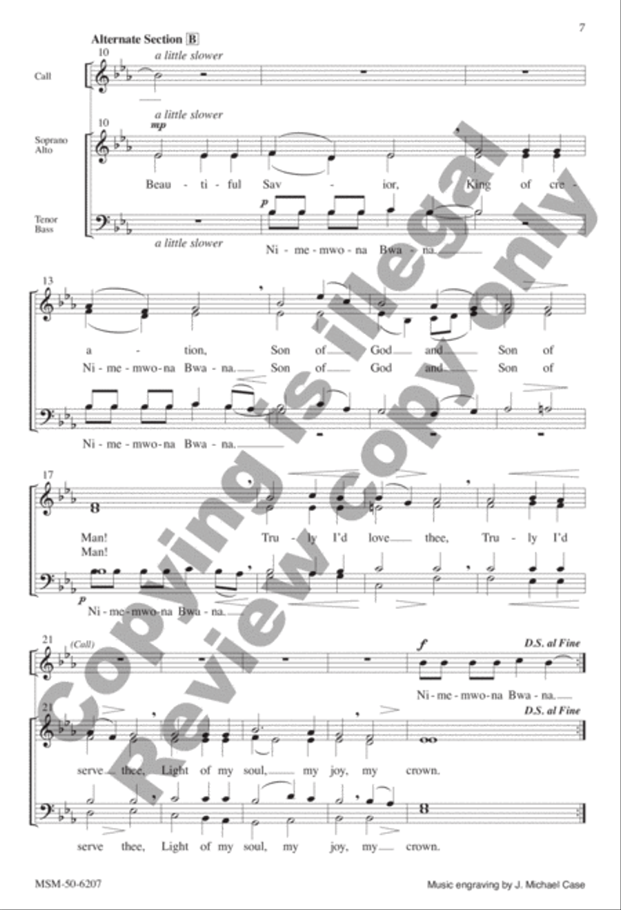 The Lord Is Beautiful (Nimemwona Bwana) 4-Part scores gallery preview page 7