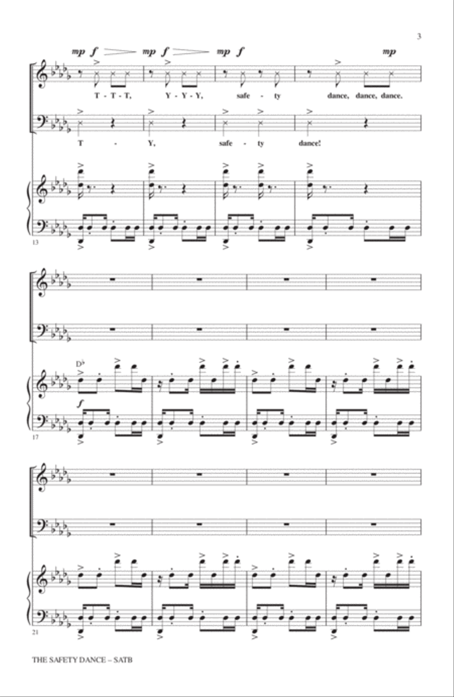 The Safety Dance 4-Part scores gallery preview page 2