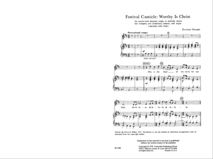 Festival Canticle: Worthy Is Christ Unison Choir scores gallery preview page 3
