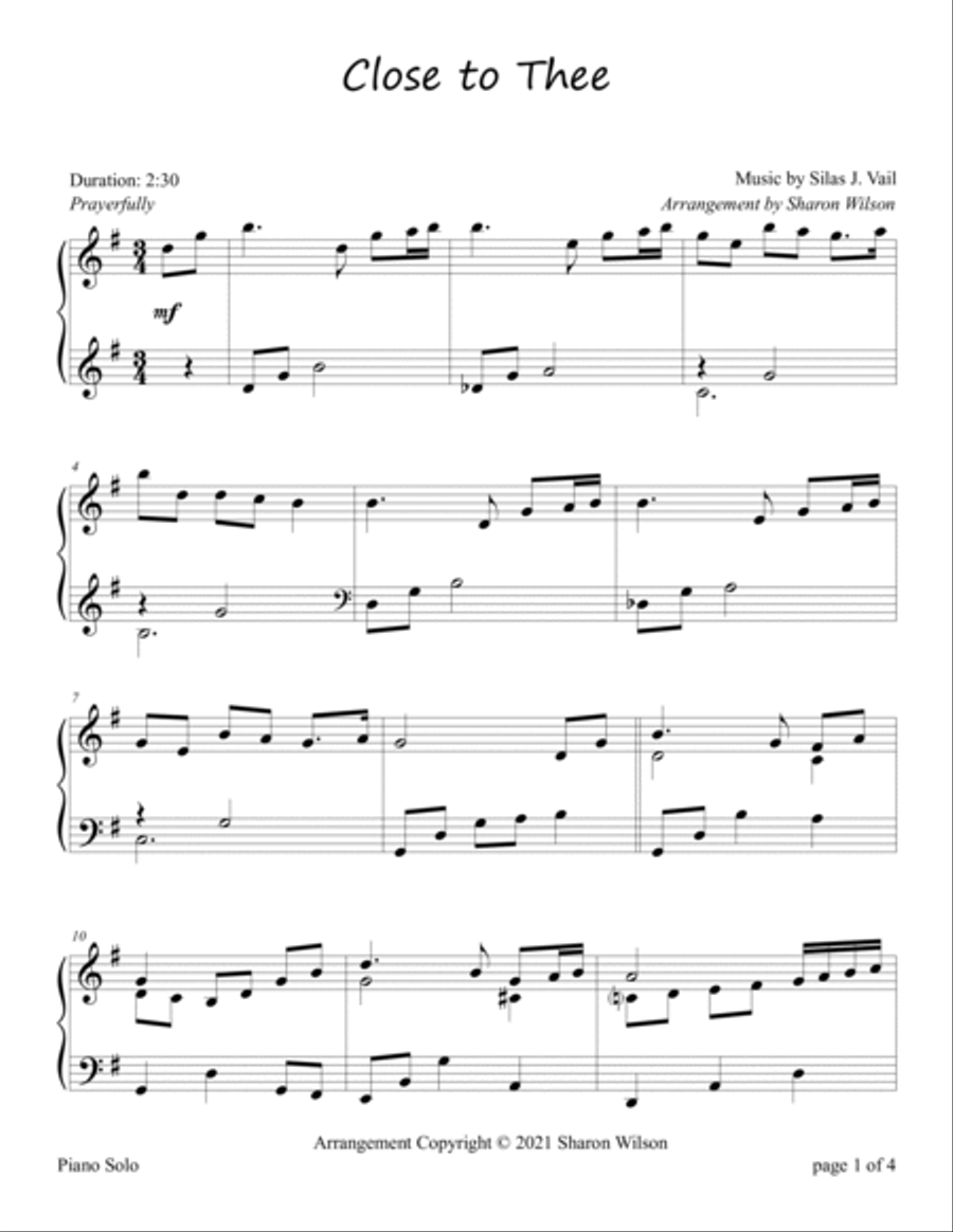 Close to Thee Piano Solo scores gallery preview page 2