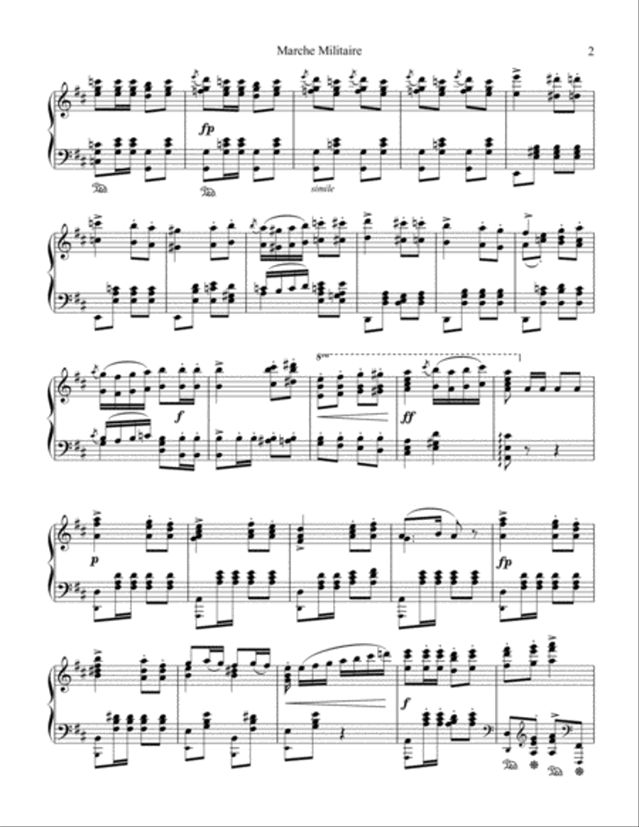 Marche Militaire Op. 51 for advanced piano solo Marche Militaire Op. 51 for advanced piano solo Piano Solo scores gallery preview page 3