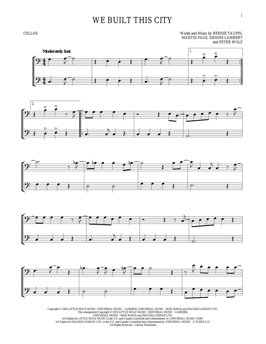 We Built This City String Duet scores gallery preview page 1