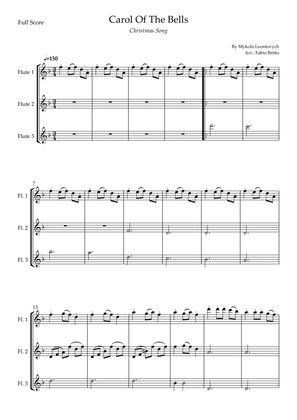 Carol Of The Bells (Christmas Song) for Flute Trio (D Minor)