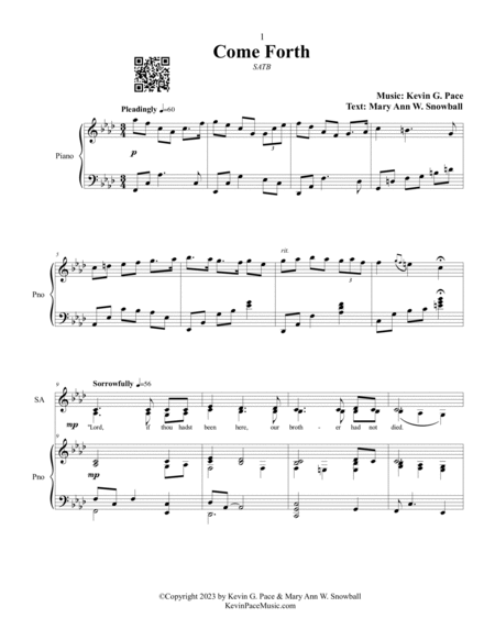 Come Forth, sacred music for SATB choir image number null