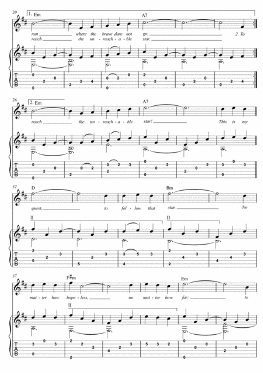 The Impossible Dream String Duet scores gallery preview page 2