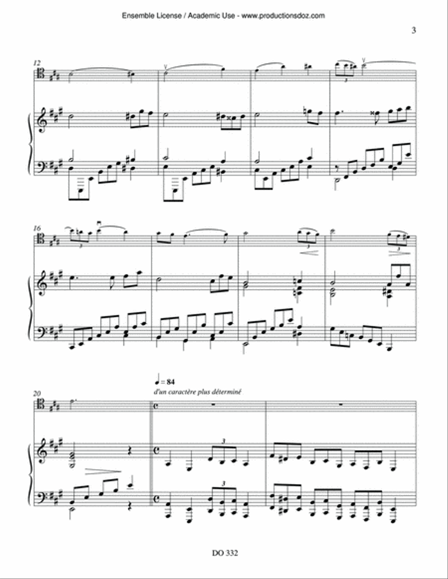 Trois pièces pour violoncelle et piano Piano Accompaniment scores gallery preview page 3