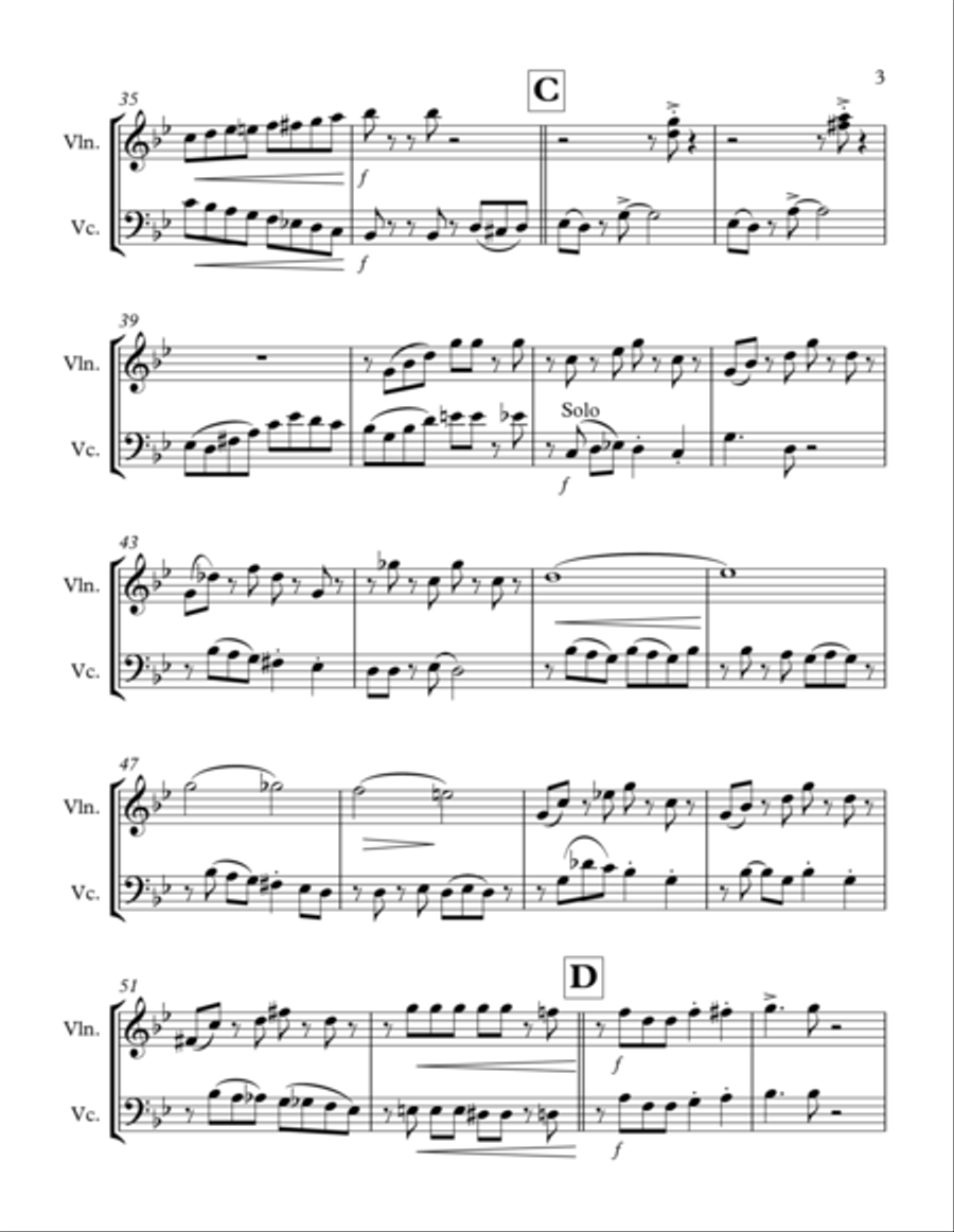 Tico Tico no Fuba: Violin & Cello Duet String Duet scores gallery preview page 3