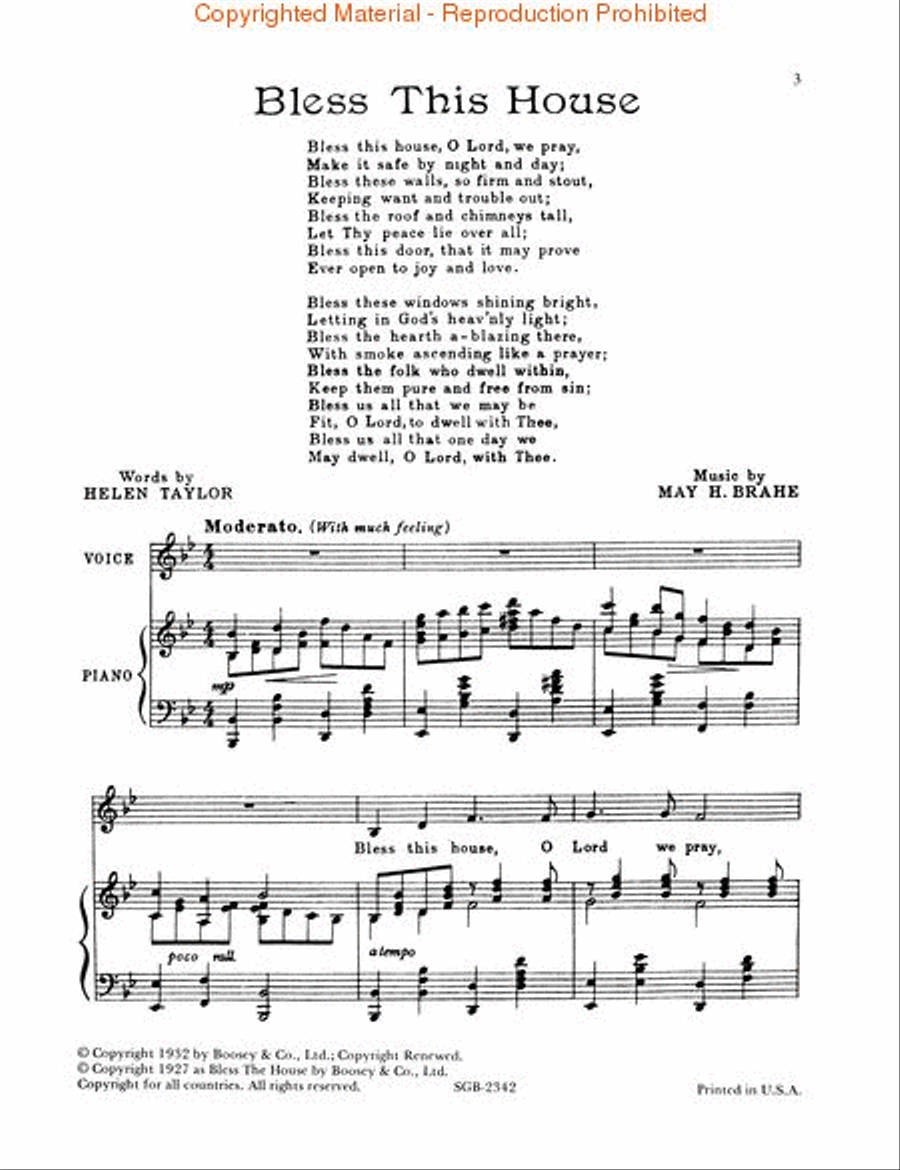Bless This House Low Voice scores gallery preview page 2