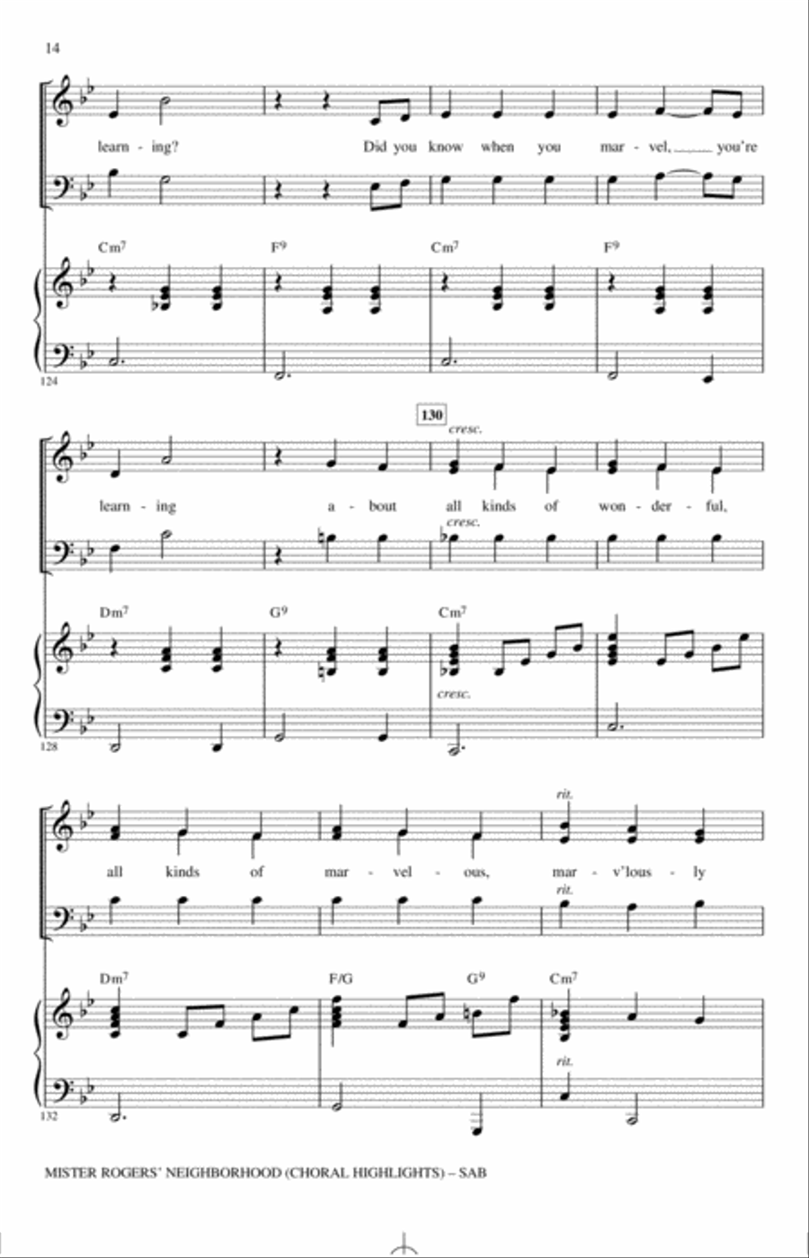 Mister Rogers' Neighborhood (Choral Highlights) (arr. Roger Emerson) 3-Part scores gallery preview page 13