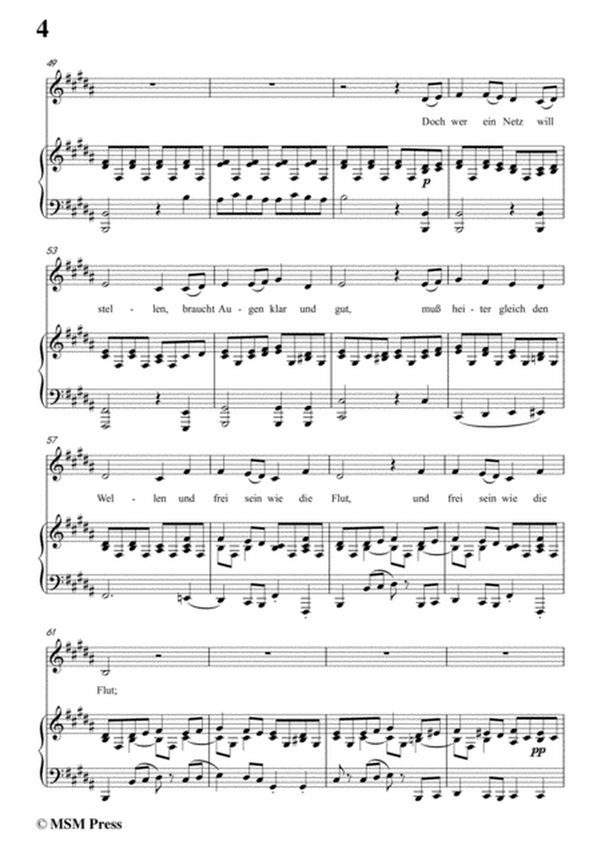 Schubert-Fischerweise,in B Major,Op.96,No.4,for Voice and Piano image number null