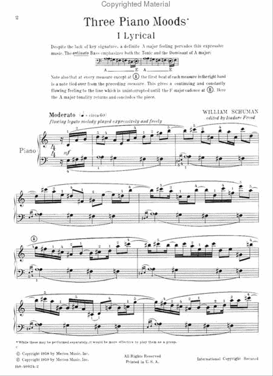 Three Piano Moods Chamber Music scores gallery preview page 2