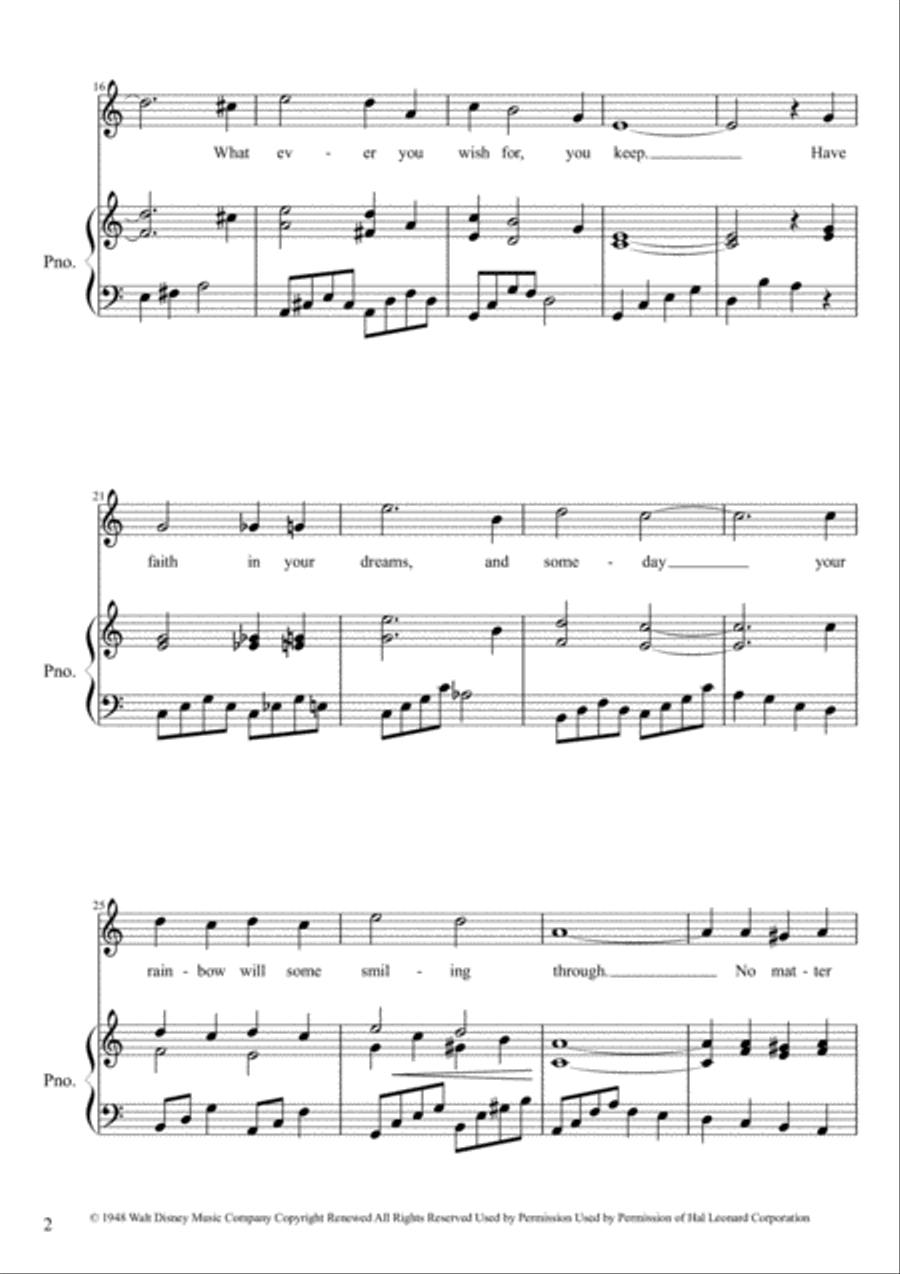 A Dream Is A Wish Your Heart Makes Easy Piano scores gallery preview page 2