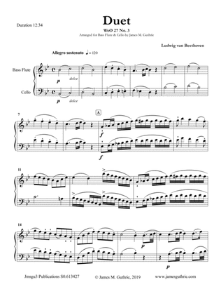 Beethoven: Duet WoO 27 No. 2 for Bass Flute & Cello