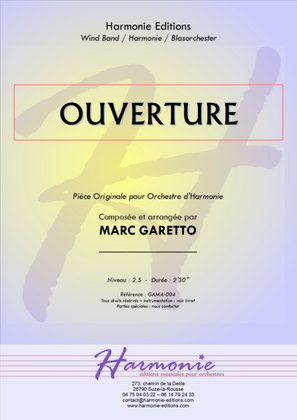 Ouverture composed for Concert Band by Marc Garetto - EASY LEVEL
