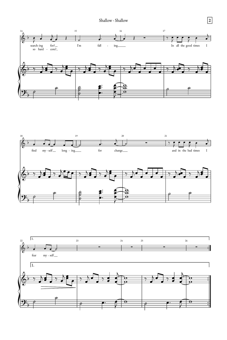 Shallow A Cappella scores gallery preview page 2