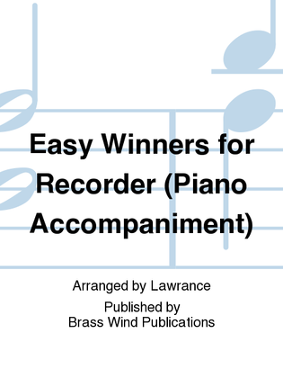 Book cover for Easy Winners for Recorder (Piano Accompaniment)