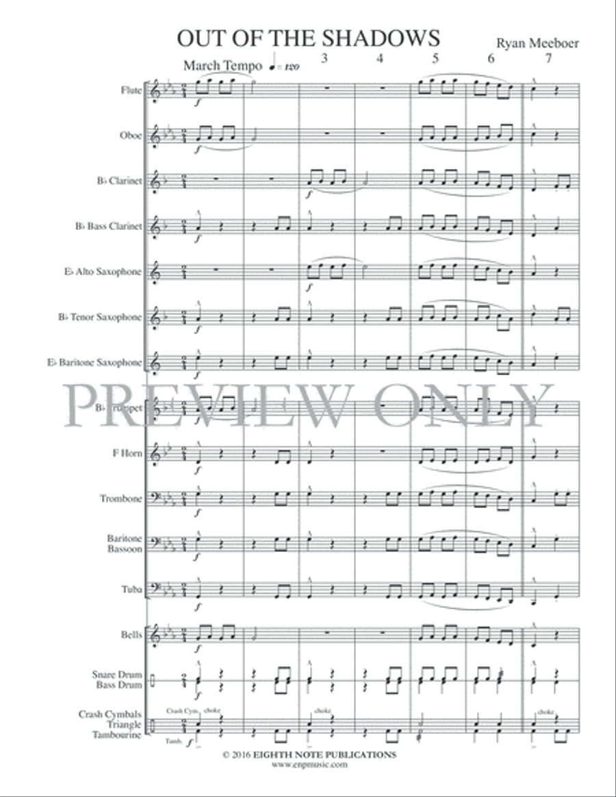Out of the Shadows Concert Band scores gallery preview page 4