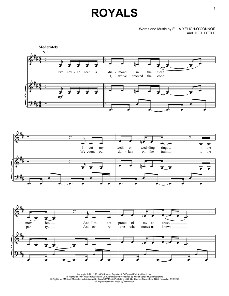 Royals Acoustic Guitar scores gallery preview page 1