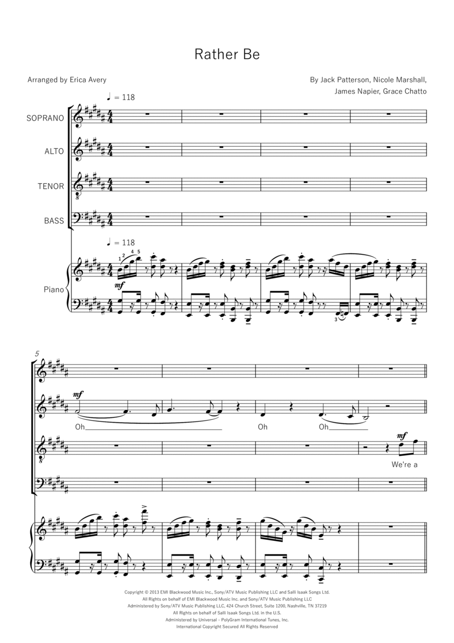 Rather Be 4-Part scores gallery preview page 1