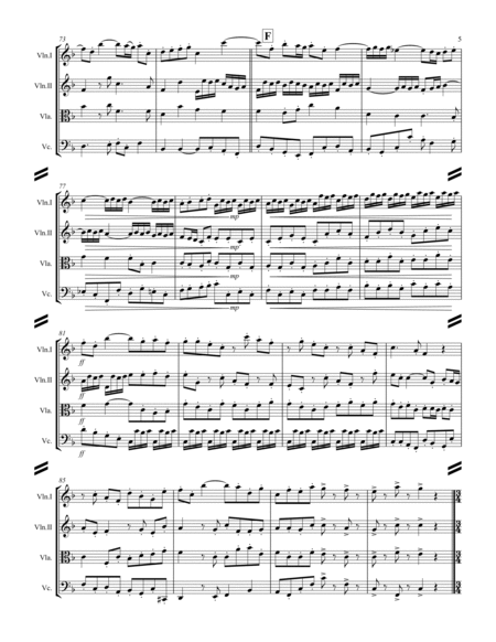 Handel - Water Music Suite No. I Movements 1-9 (for String Quartet) image number null