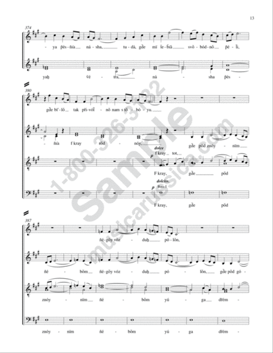 Polovetsian Dances from 'Prince Igor' (Choral Parts) 4-Part scores gallery preview page 12