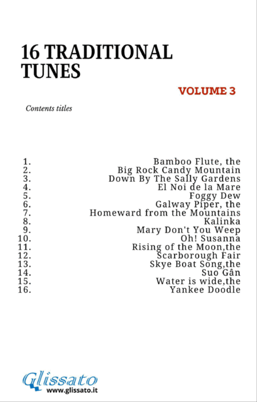 16 Traditional Tunes - 64 easy soprano recorder duets (VOL.3) image number null