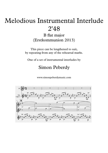 Instrumental Interlude 2'48 for 2 flutes, guitar and/or piano by Simon Peberdy image number null