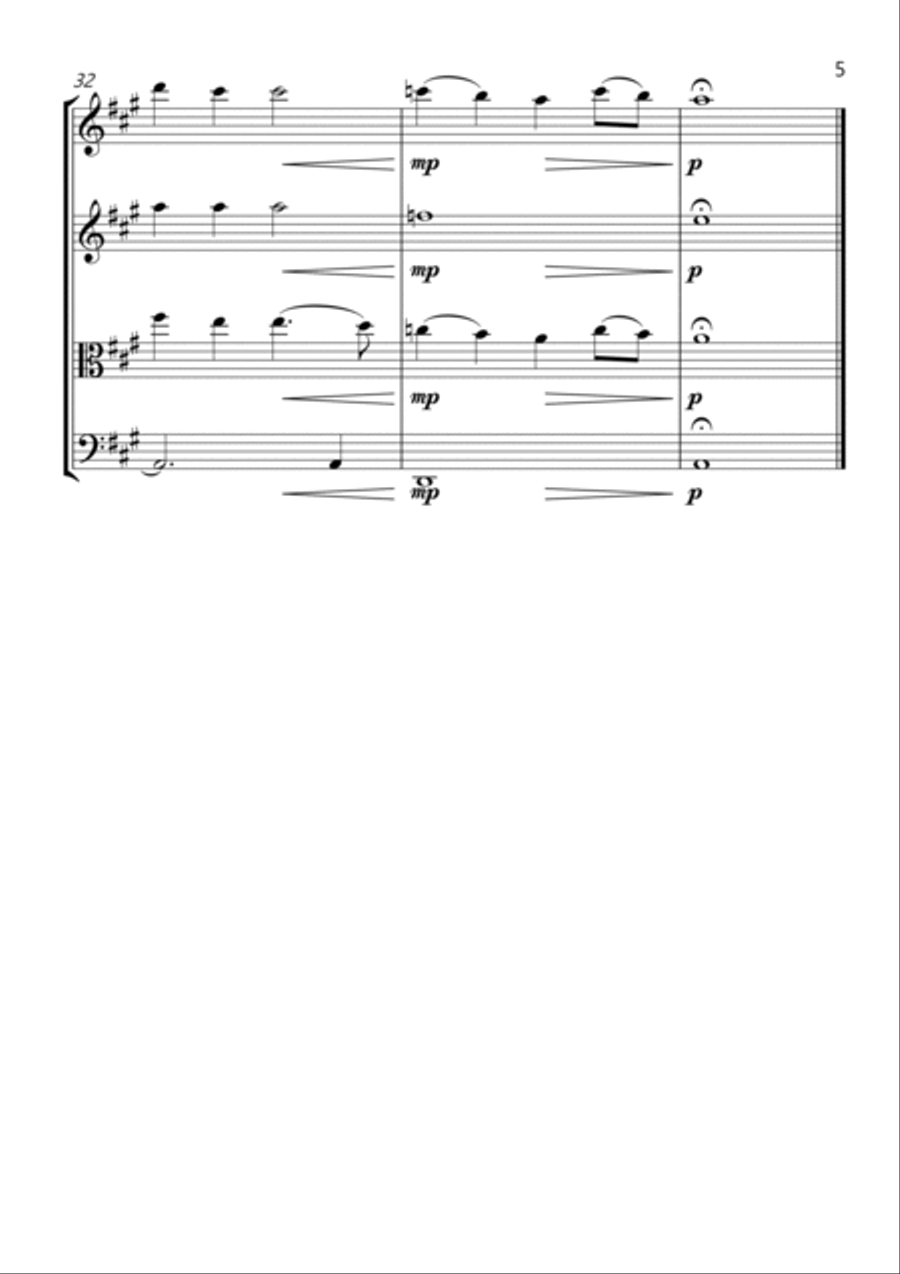 Glasgow Love Theme String Quartet scores gallery preview page 5