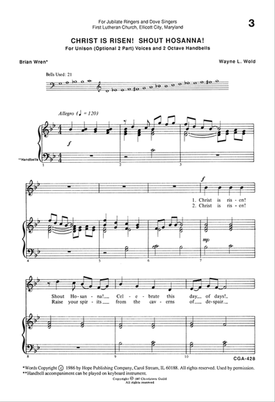 Christ Is Risen, Shout Hosanna Unison Choir scores gallery preview page 3